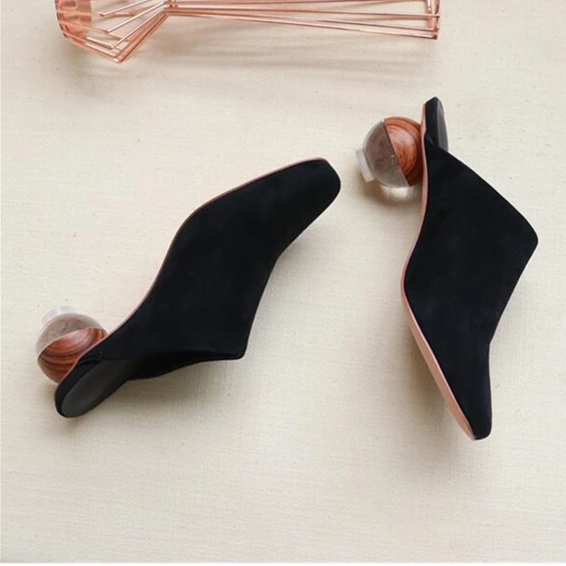 

New Fashion Women Slippers Suede Leather Slip On Strange Style High Heels Pumps Steet Style Party Wedding Shoes Zapatos de Mujer