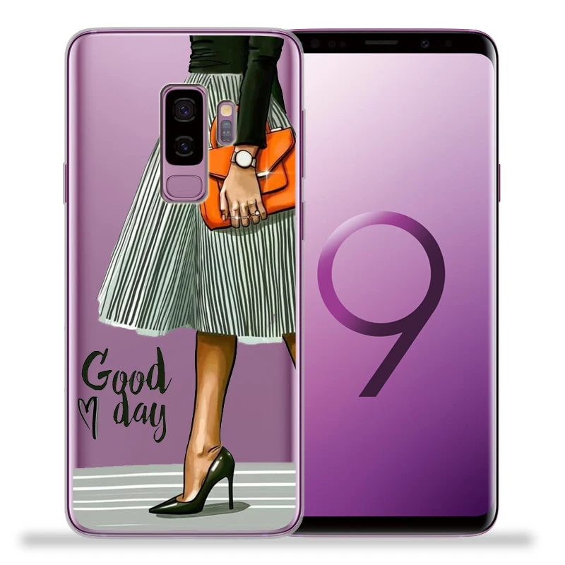 Модные женские туфли на высоком каблуке с цветами для samsung Galaxy S9 S8 S10 Plus S7 S6 Edge S10 Lite Note 8 9 Мягкий ТПУ чехол Etui - Цвет: 16