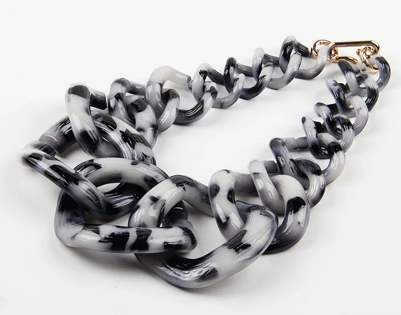 Крупное ожерелье-чокер FishSheep для женщин, винтажное акриловое пластиковое ожерелье-цепочка для девочек, длинное ожерелье с воротником и подвесками