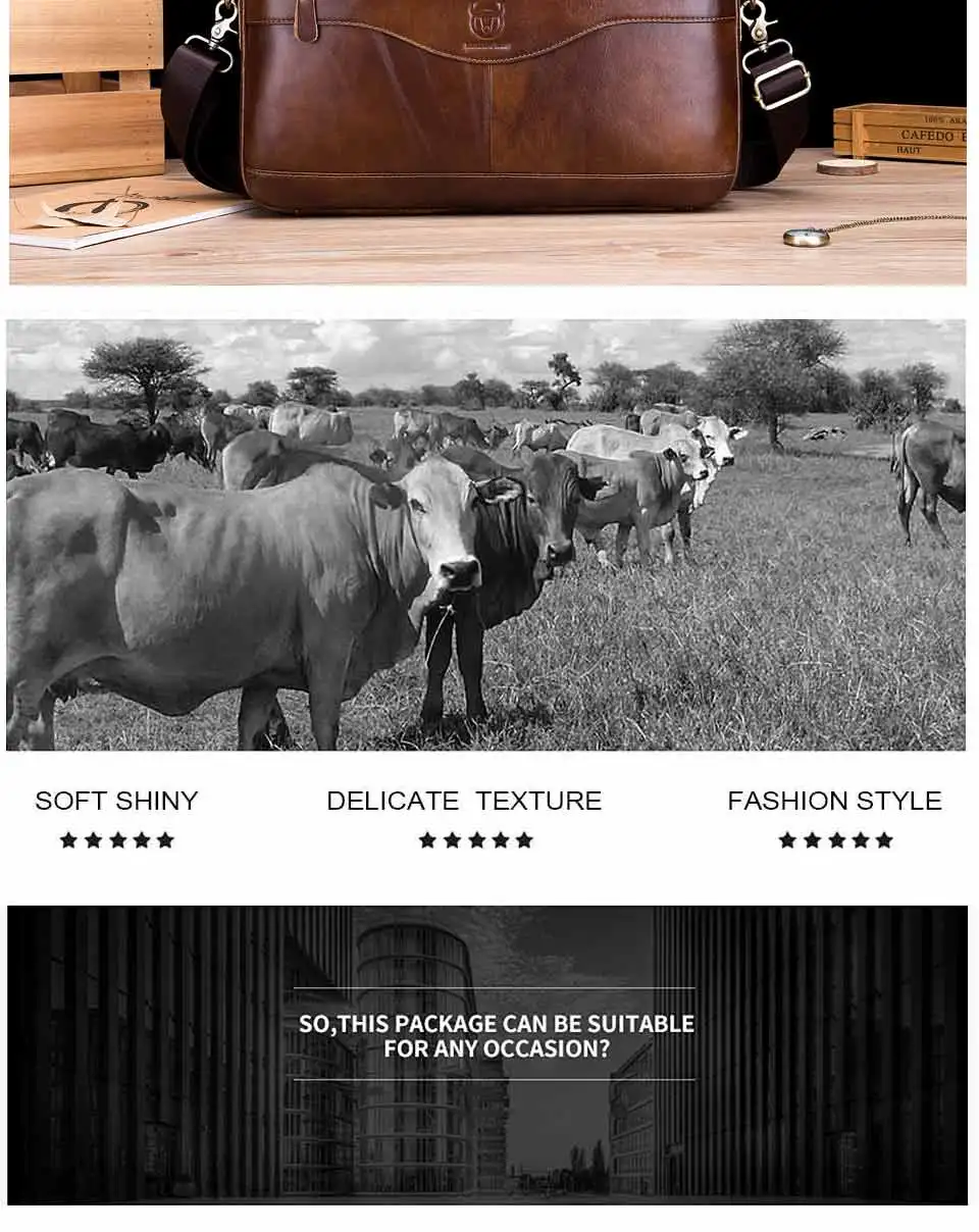 BULLCAPTAIN 2019 новая мода коровьей мужской коммерческий портфель/Натуральная кожа Винтаж мужская сумка/Повседневная деловая сумка