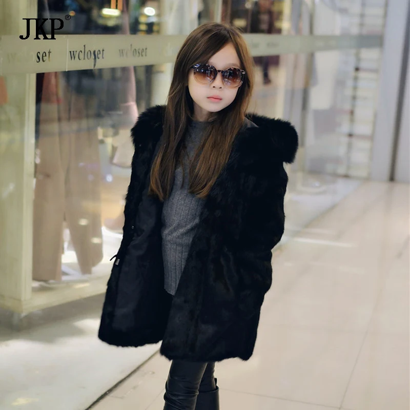 Женское пальто с капюшоном из натурального кроличьего меха|real rabbit fur jacket|rabbit