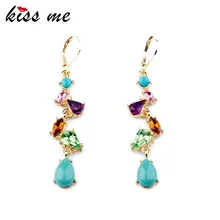 Ed00412 KISS ME Новые стили 2013 Модные женские ювелирные изделия в форме капли воды Элегантные Разноцветные серьги