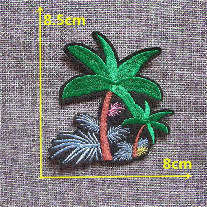 Кокосовая пальма железа на патчи вышитая аппликация патч для одежды большая полоса мультфильм наклейки джинсы "сделай сам" сумка аксессуар, шляпа