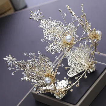 

2018 New Bridal Crown Handmade Crystal Zircon Wedding Star Tiaras Bridal Jewelry Vintage Crown Bride Crown Tiara Headdress CR095