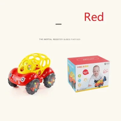 Новейший инерционный автомобиль с колокольчиками креативный детский погремушка безопасности Прорезыватель 2 цвета детские подарки на день рождения игрушка - Цвет: red