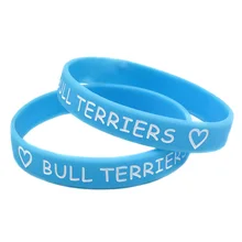 OBH 50 шт. Debossed Love Bull Terriers силиконовый резиновый браслет 4 цвета