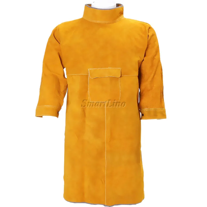 

Cow Split Leather Welding Protective Clothing Apparel Welder Safety Jacket Durability Heat and Fire Resistant Safety Clothing