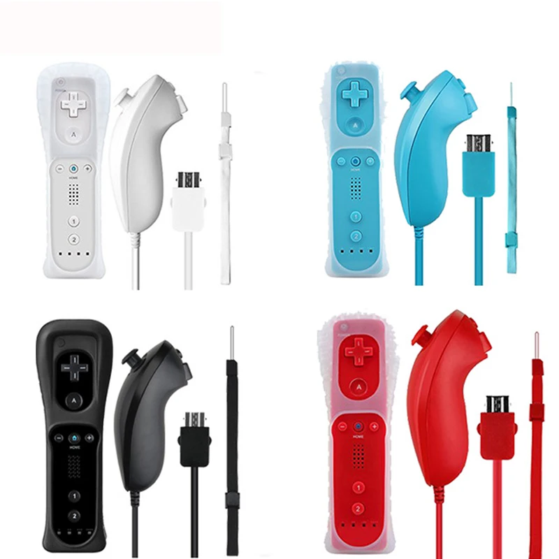 new Built-in Motion Plus Wireless Remote Gamepad Controller For Nintend W ii Nunchuck 2 in1 For Nintend Remote Controle