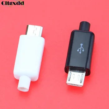 

Cltgxdd 1PCS 5A Micro USB 4Pin Welding Type Male Plug Connector DIY Data Cable Accessorie 4P Micro USB Jack Charging Port 4 in 1