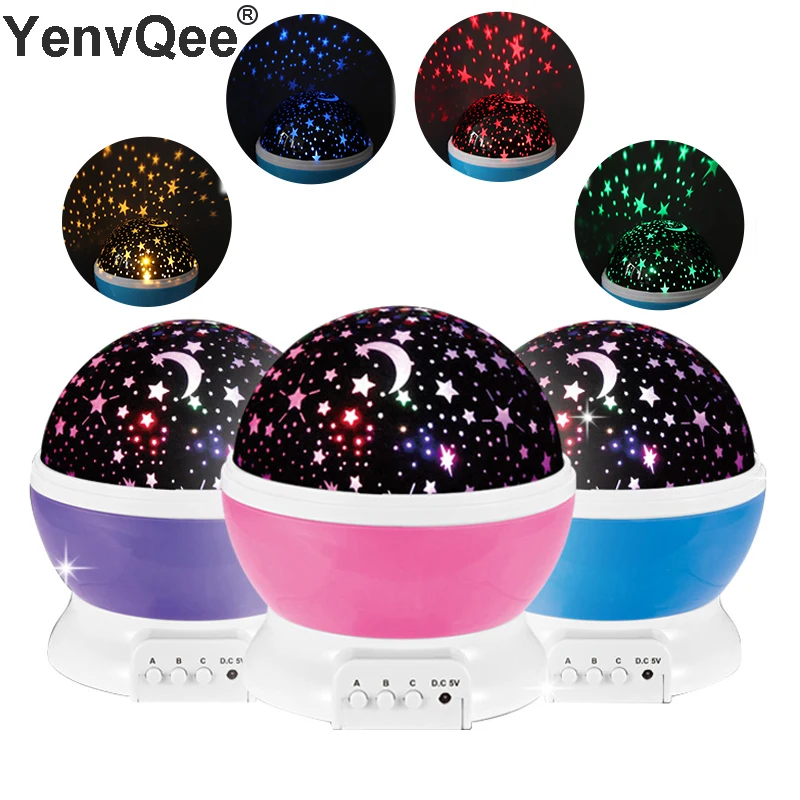 Novelty Luminous Light-Up Fun Toys Starry Sky LED Night Light Projector Baby Kids Room Sleep Lamp BirthdayXmas Gift For Child (1)