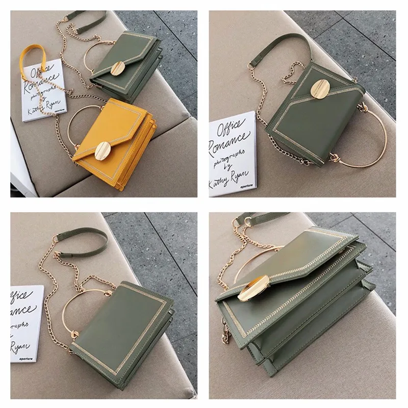 PUIMENTIUA Fashion Green PU Leather Crossbody Bags Women Small Handbag Bag Hand Bag Ladies Evening Bags