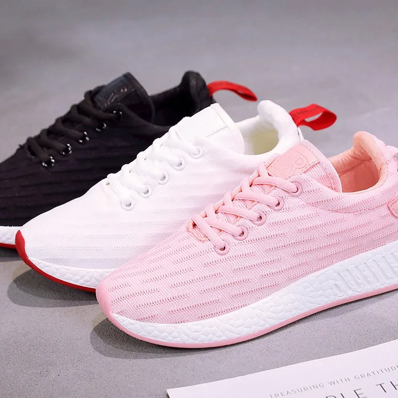 

2019 Women's Sneakers Mesh Shoes Tenis Feminino White Shoes Casual Breathable Spring Summer Women Flats Shoes Zapatos De Mujer