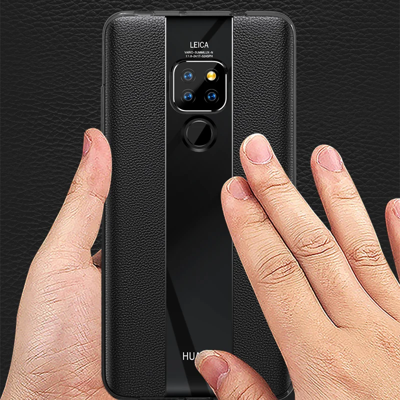 

For Huawei Mate 20X Case Luxury Genuine Leather Business Phone Case For Huawei Mate 20 X Shockproof Cover for huawei mate20x