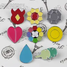 8 unids Cosplay Pokemon Gym Insignias Gen 1 Kanto Liga Completa Alfileres de Metal Divertido