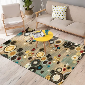 

Geometric Living Room Tapete Colorful Circle Pattern Floor Mat Bedroom Bedside Blanket Area Rugs Study Room Sofa Rugs Carpets