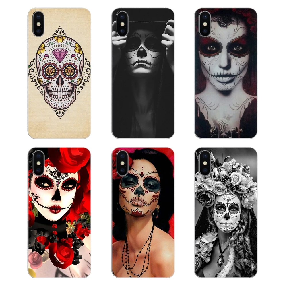 Мягкий прозрачный чехол для Xiaomi Redmi 4X S2 3S Note 3 4 5 6 6A Por Pocophone F1 Mi Dia De Los Muertos Sugar Floral Skull