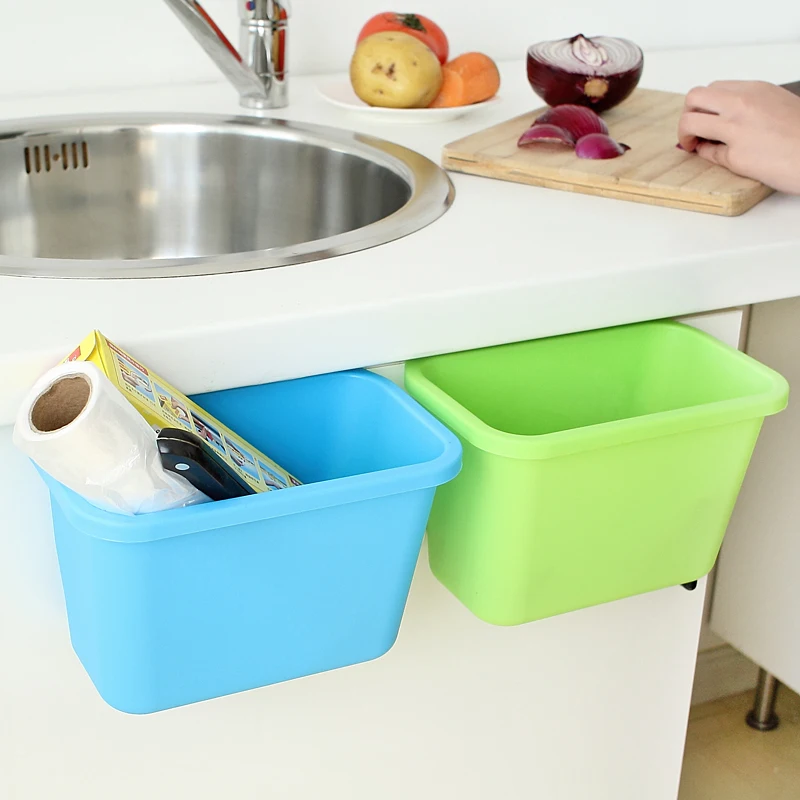 Kitchen trash bucket flapless hanging trash rack fashion bathroom