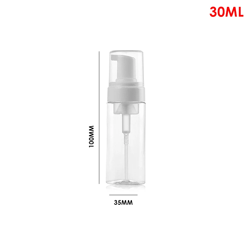 Кухня прозрачный диспенсеры для мыльной пены мини пустой парфюмерный косметический многоразовый лосьон насос распределителя бутылки 30/60/100/150/300 мл - Цвет: 30ML