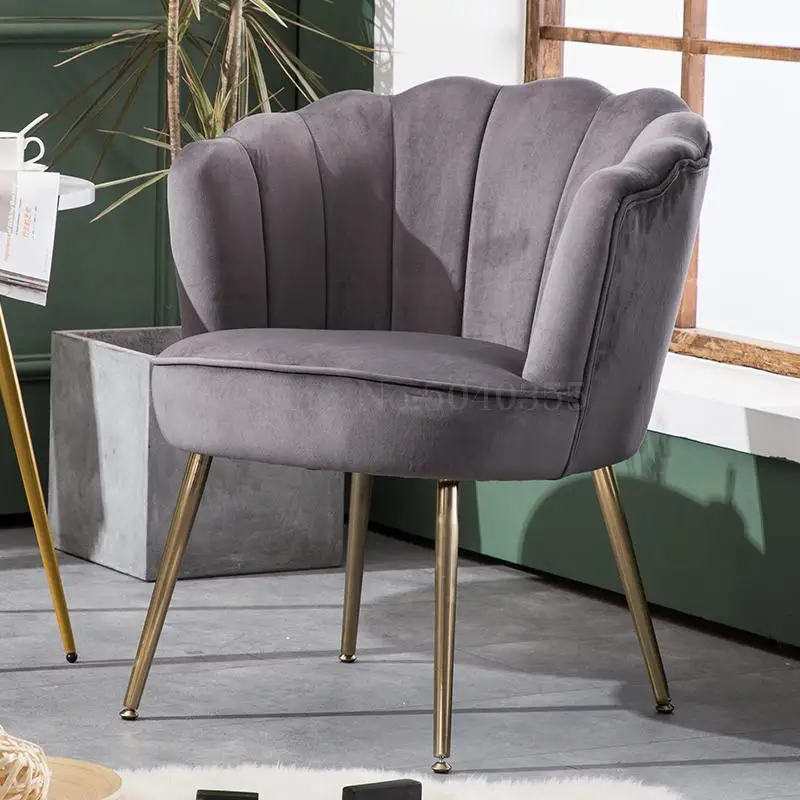 Light luxury fabric single sofa living room balcony bedroom small apartment simple modern lounge chair - Color: 0.0. 7