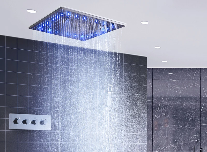 hm LED Ceiling Shower Set 20 Inch constant temperature Change Mist Rain Bathroom Shower Head Multiple Functions Shower Diverter (11)