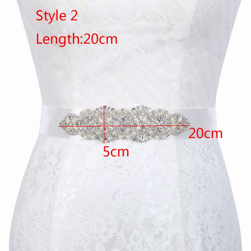 Inofinn белый кристалл Свадебные ремни атласные свадебное платье ремень свадебные аксессуары свадебные ленты створки пояса T25