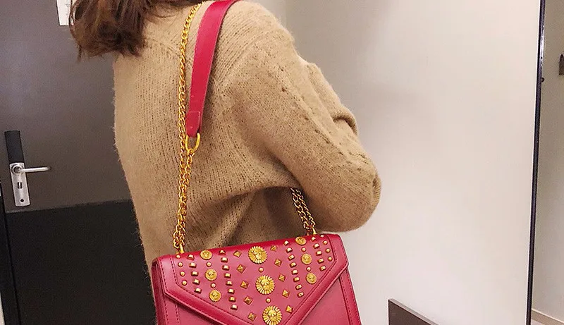 luxury women bag female shoulder bag Ladies messenger bags with rivet_15
