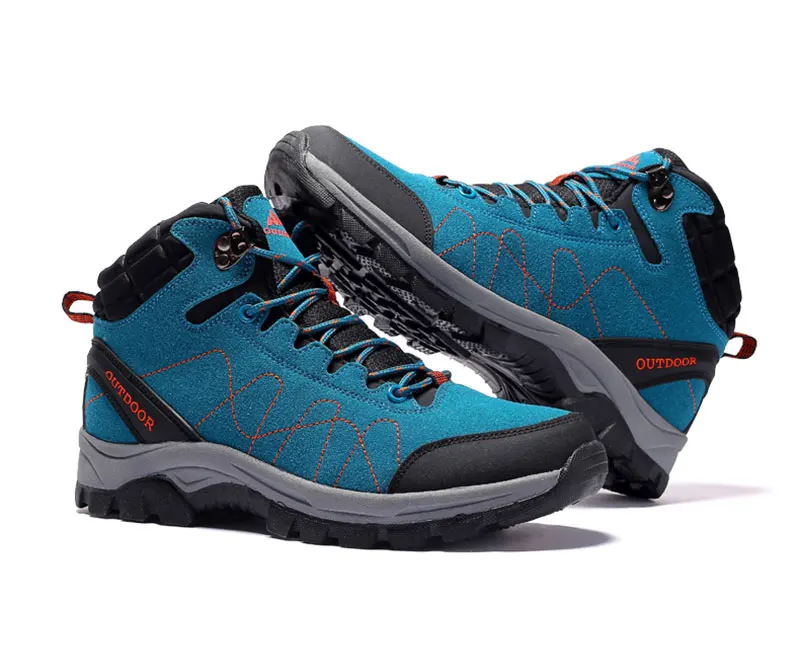 Outdoor Waterproof Hiking Boots Women High-top Anti-skid Winter Warm Mens Boots Professional Mountain Climbing Trekking Shoes