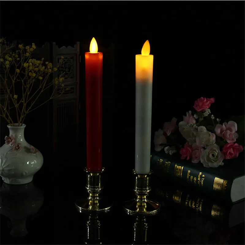 candles flameless taper led timer remote battery moving wick yellow pack dancing window operated base