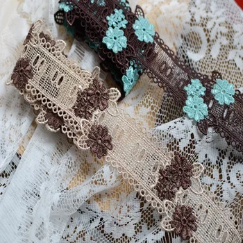 

Free shipping 6m/lot 2 colors brown hollow soluble Venise Lace Trim with Design for Wedding Bridal and Garment Decoration