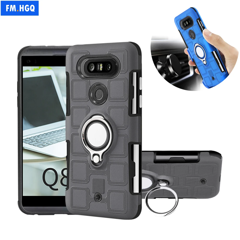 

for LG Q8 H970 Case Cover 5.2 I New Metal Ring Stand TPU+PC 2 In 1 Phone Case for LG Q8 H970 Q 8 Case fundas Back Cover
