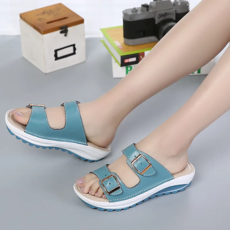 

ma6006 The new leather ladies summer ladies flat flat with pregnant women wear slippers sandals antiskid fashion