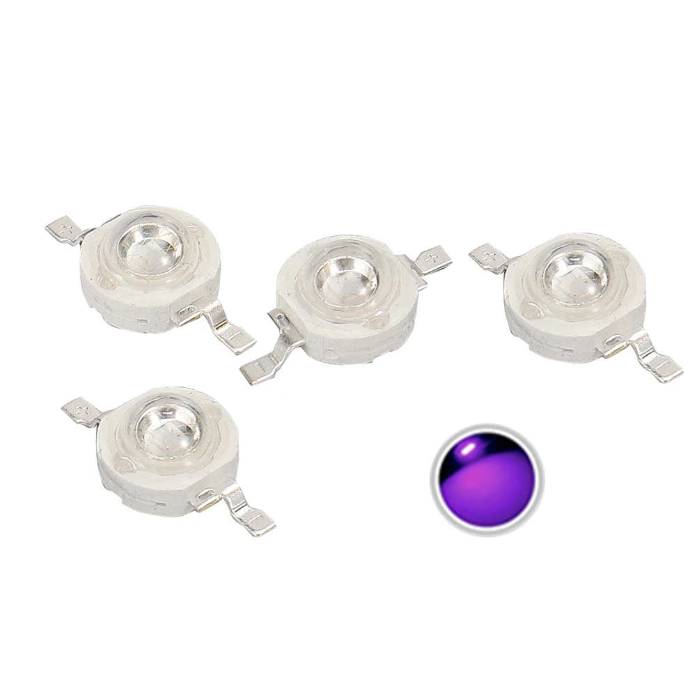 

UV LED for Nail Dryer GEL High Power Beads 3W Light Emitting Diode Lamp Diodo 3-Watt Purple 360Nm-405Nm Ultra-violet Copper Base