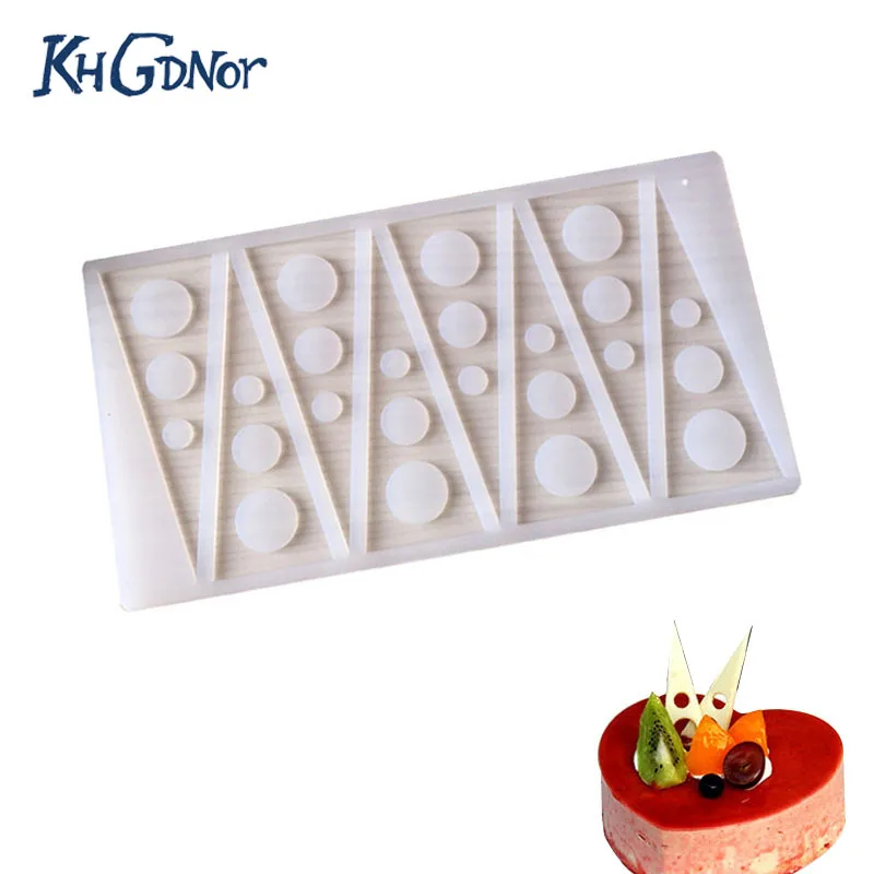 

Fondant Silicone Cake Side Decoration Mold Triangular Circle Cake Mold Baking Chocolate Silicone Moulds Kitchen Accessories