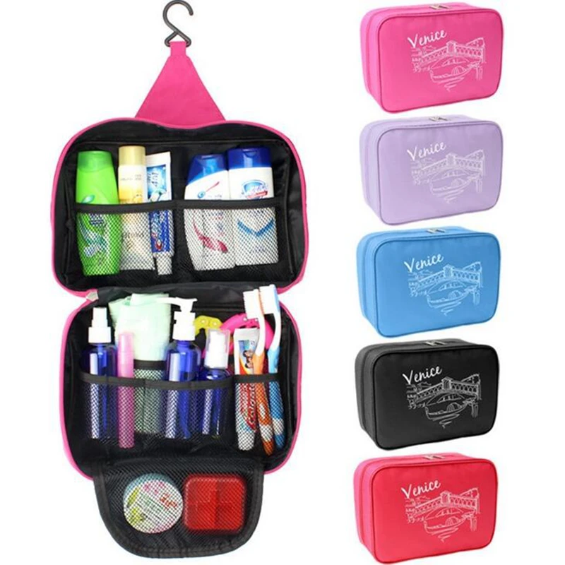 

Women Travel Cosmetic Bag Hanging Zipper Make Up Bags High Capacity Makeup Case Toiletry Organizer Storage Wash Kit Beauty Box