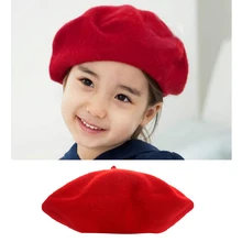 Зимняя кофта для девочек Шапки шляпа "Бейли" Купол однотонная Милая Детская шерстяная одежда береты шапки бини шапки#815