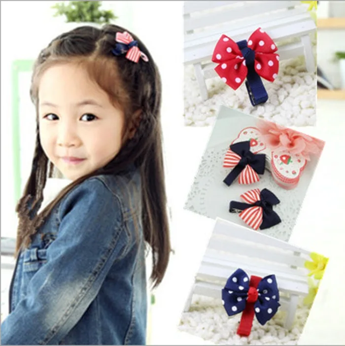 1pc Korean Children's Hair Accessories Cute Cloth Bow Hairpin Clips