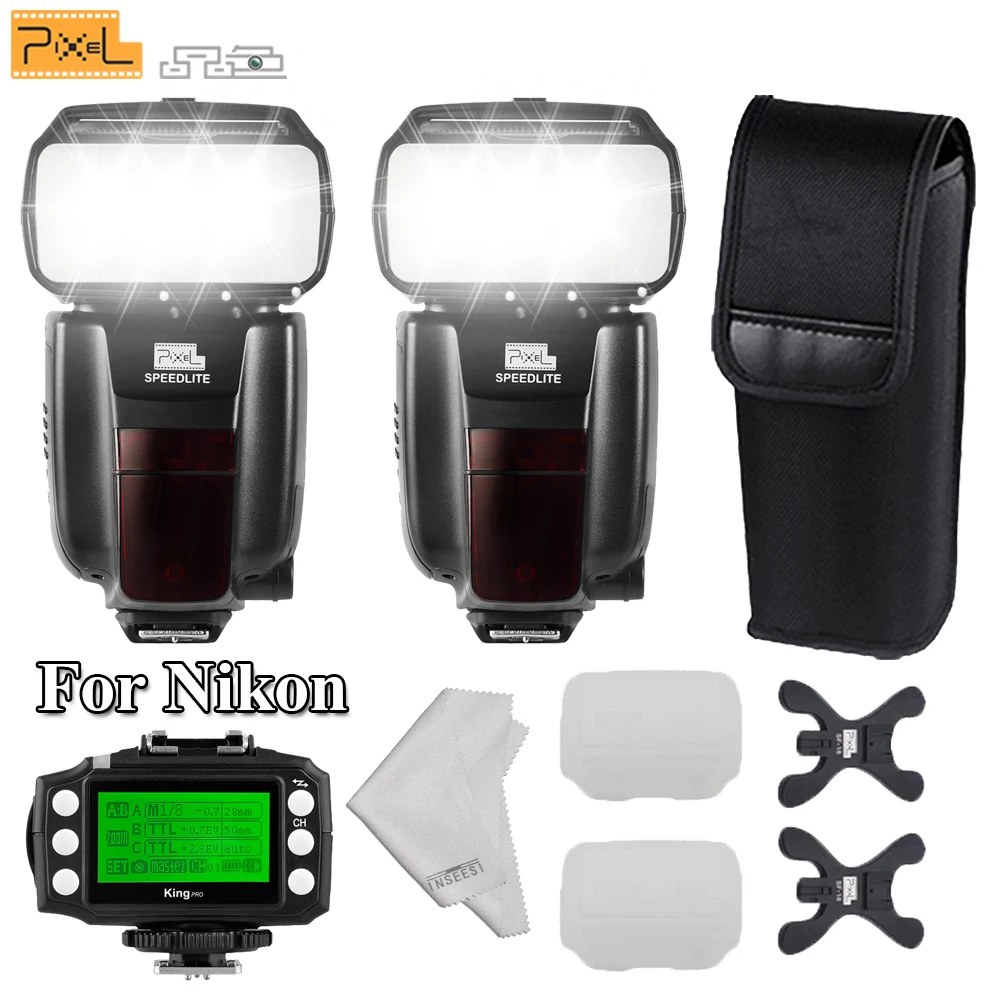 2 шт. PIXEL M8 4 ГГц Вспышка Speedlite с King Pro Беспроводной TTL Flash Trigger для Nikon D800 D90 D600 D3000 D5100