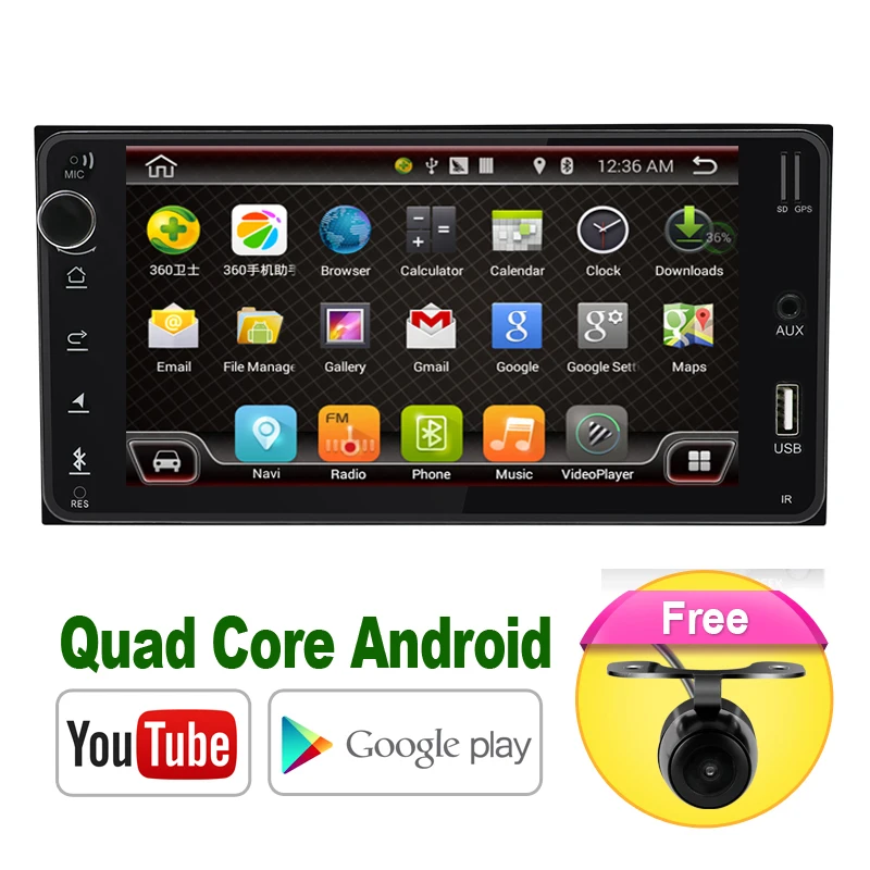 

Quad Core car dvd android 8.1 double din gps navigation Wifi+Bluetooth+Radio for Toyota Hilux Camry Corolla Prado RAV4