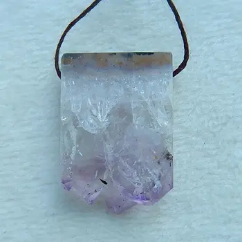 

Natural Gemstone Amethyst Pendant Bead,35x23x7mm,13g