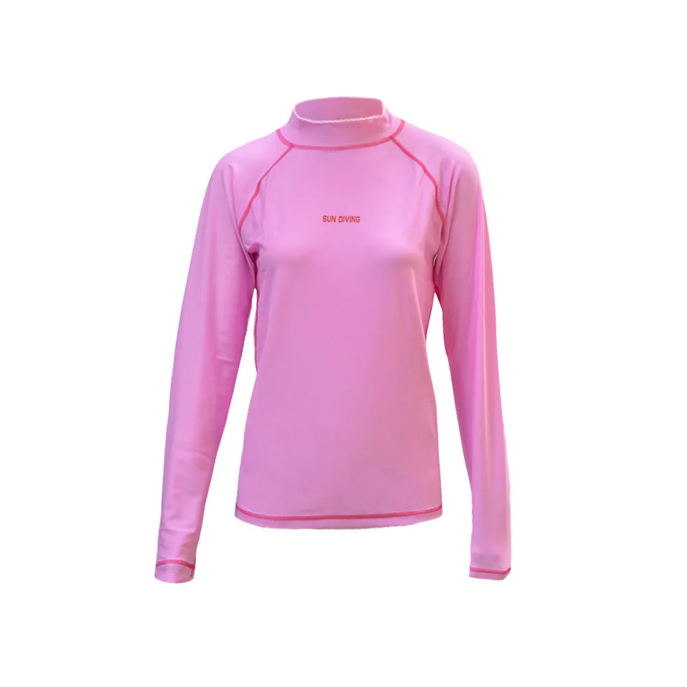 Рашгард для серфинга UV Thirt женский UPF50+ Rashguard женский mujer манга Ларга купальник с длинным рукавом купальный костюм синий/розовый/черный - Цвет: Розовый