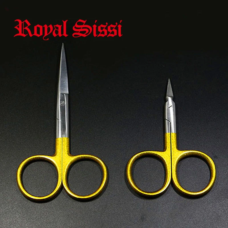 

Royal Sissi hot 2styles fly tying scissors set ARROW point Straight Scissors& long sharp blade scissors assorted fly tying tools