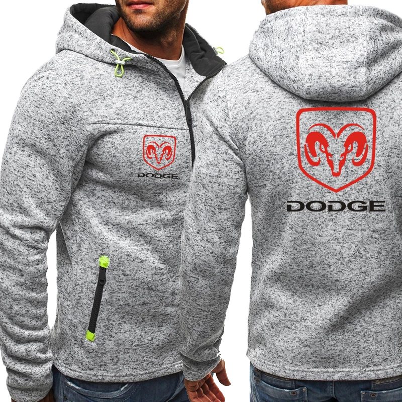 

Dodge Hoodies Zipper Jacket Man Coat Men Logo Print Sweatshirts Hoodie