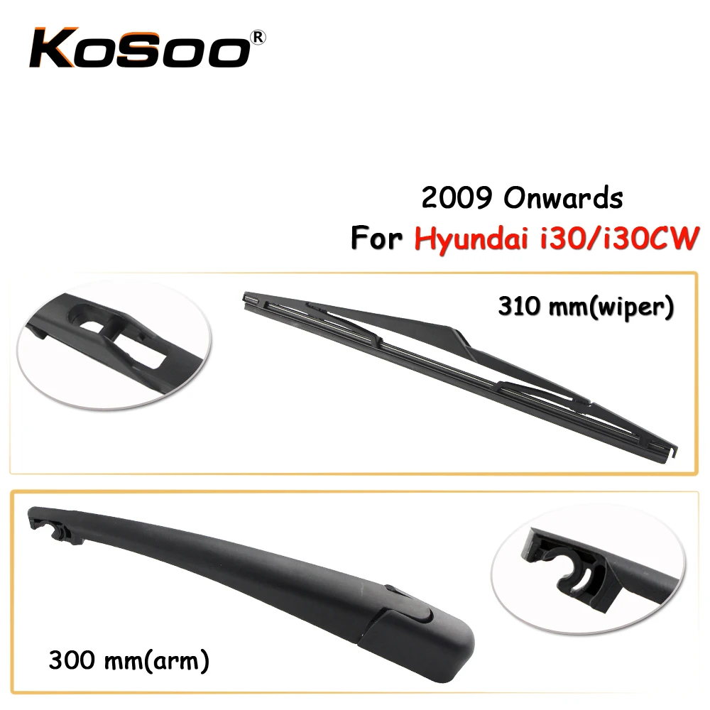 KOSOO Auto Rear Car Wiper Blade For Hyundai i30/i30CW,310mm 2009 Rear Window Windshield Wiper