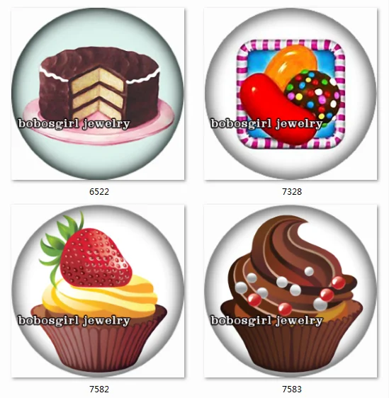 

SN1195 Fruit Dessert snap button Jewelry Charm photo glass cabochon