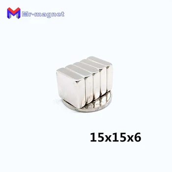 

100Pcs 15x15x6mm Super Powerful Small Neodymium Magnet Block Permanent NdFeB Strong Cuboid Magnetic Magnets 15mm x 15mm x 6mm