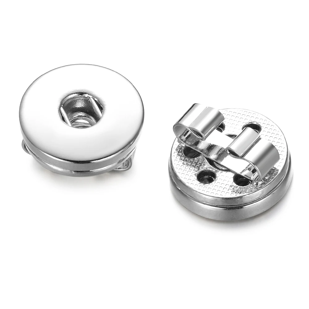 

Basical Snap Button 18mm Findings Snap Jewelry Metal DIY Accessories Silver Snaps Button Base For Snap Necklace Bracelet NN-728