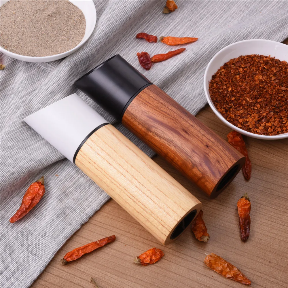 50pcs/set 25red+25 white Kitchen Tools Wooden Salt&Pepper Grinders Salt
