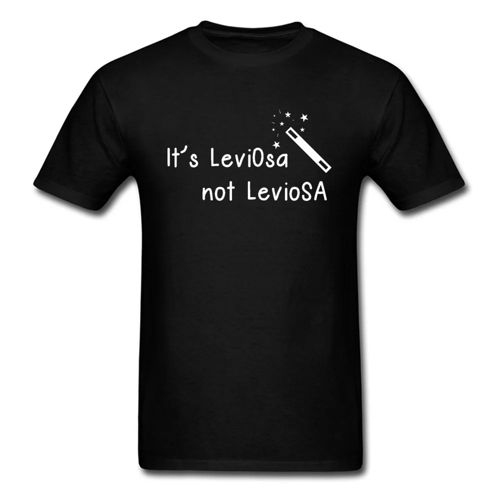 Its-LeviOsa-Not-LevioSA Round Neck T-shirts Summer/Autumn T Shirt Short Sleeve Company 100% Cotton Cool Tees Design Young Its-LeviOsa-Not-LevioSA black