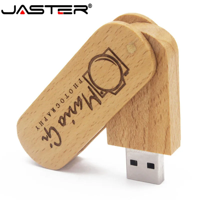 JASTER настраиваемый гравированный Логотип Деревянный поворотный usb 2 0 флеш