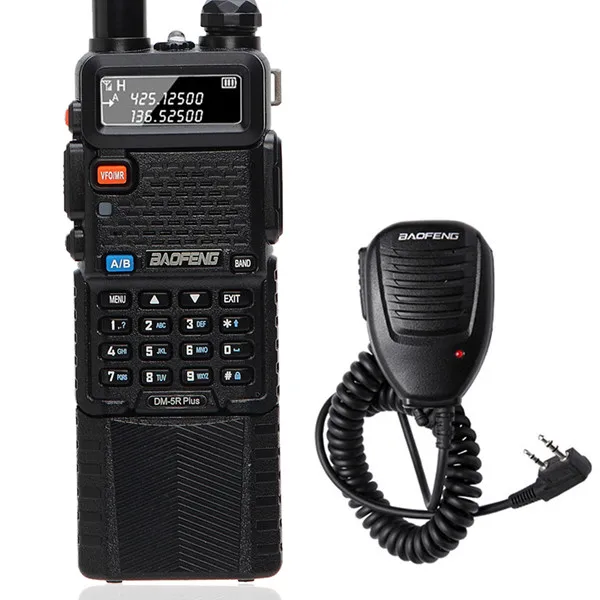 add speaker mic Baofeng DM-5R Plus 3800 мАч батарея цифровая рация Tier I Tier II Tier 2 DMR цифровой и аналоговый двухдиапазонный радиоретранслятор dm5r - Цвет: add speaker mic